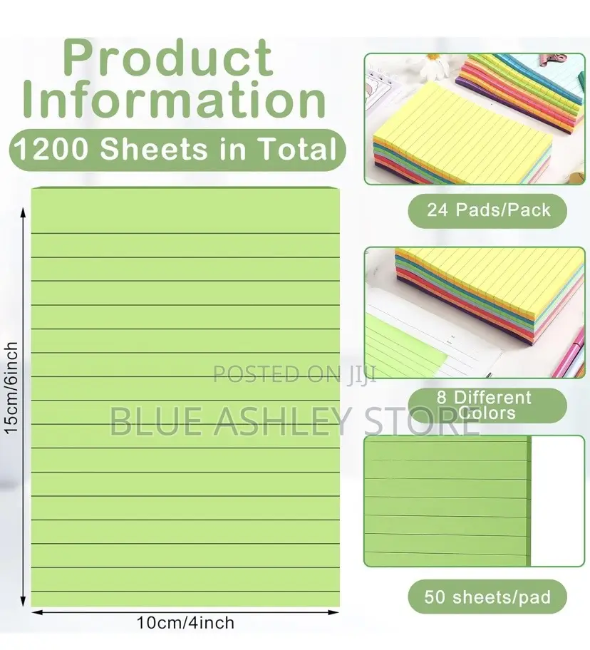 Sticky Notes 4 X 6 Inch Colorful 24 Pack