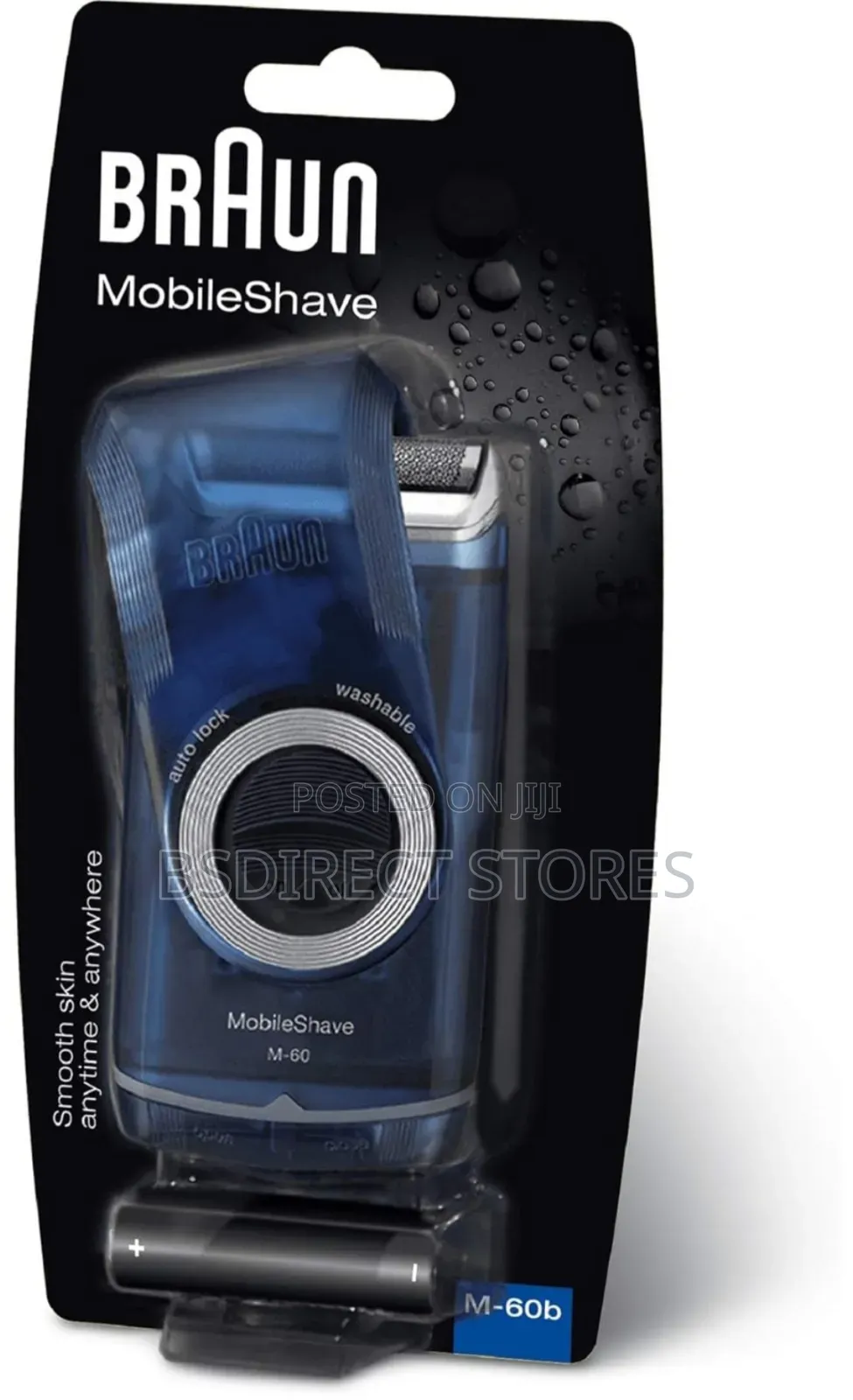 Braun Mobileshave Wet and Dry Portable Electric Shaver M-60b