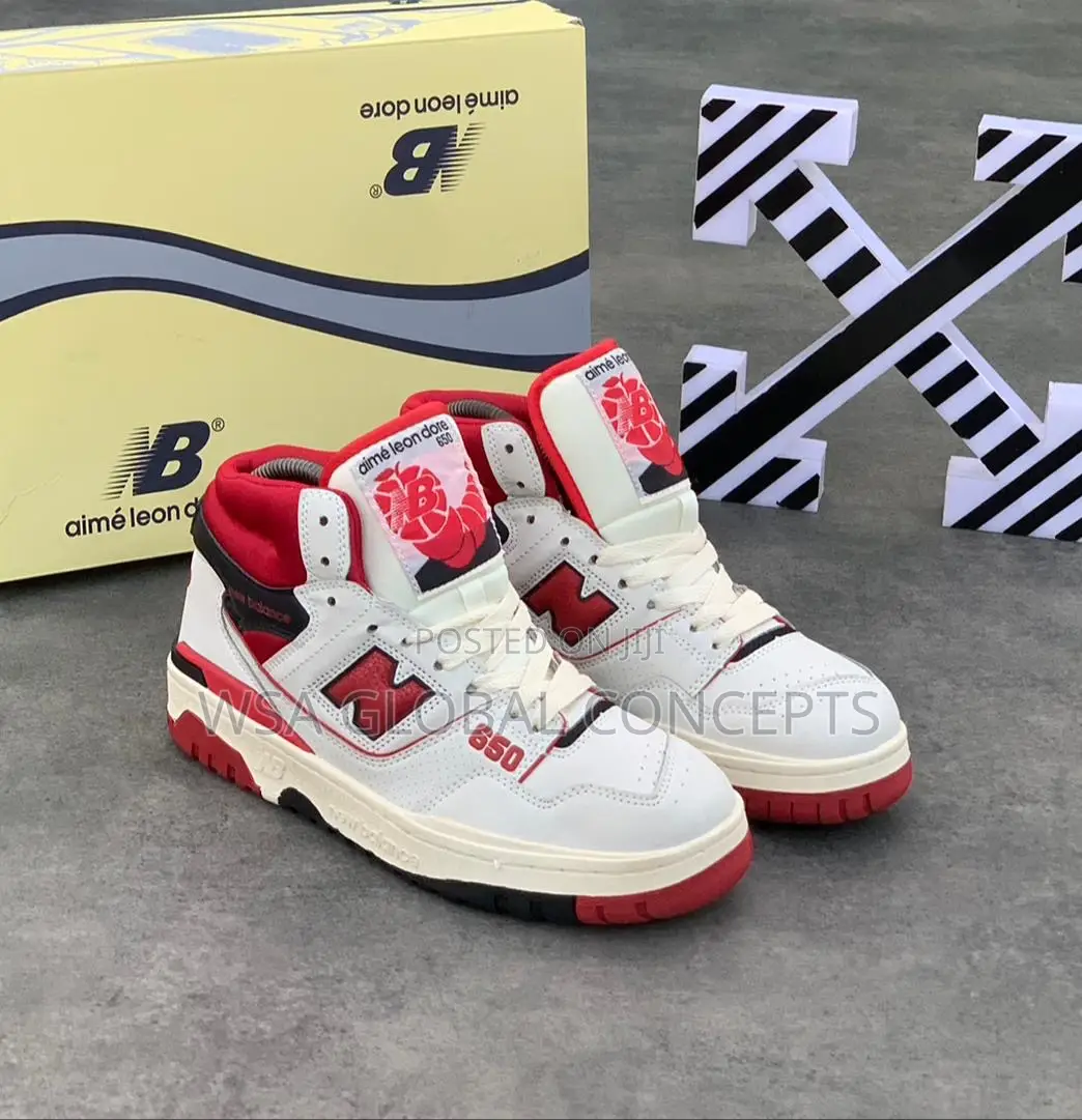 Aime Leon Dore X New Balance 650R White Red Sneakers