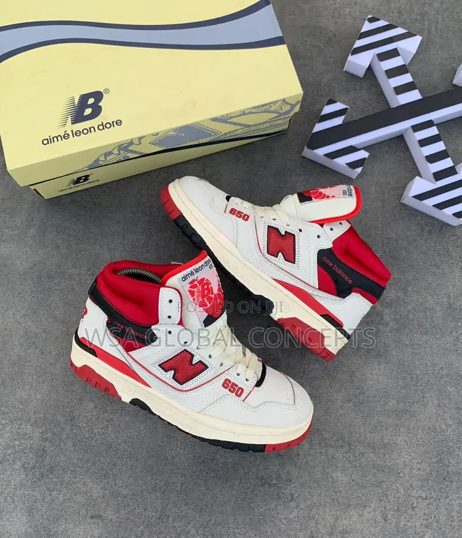 Aime Leon Dore X New Balance 650R White Red Sneakers