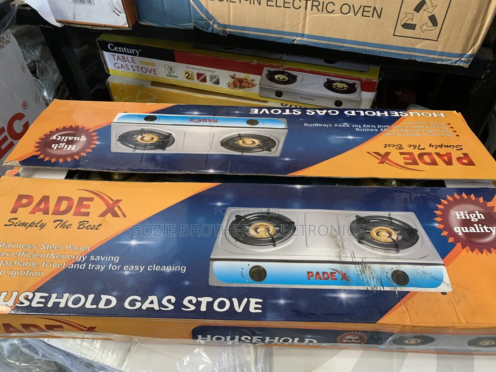 Padex Table Gas Cooker 2 Burners Automatic Ignition.