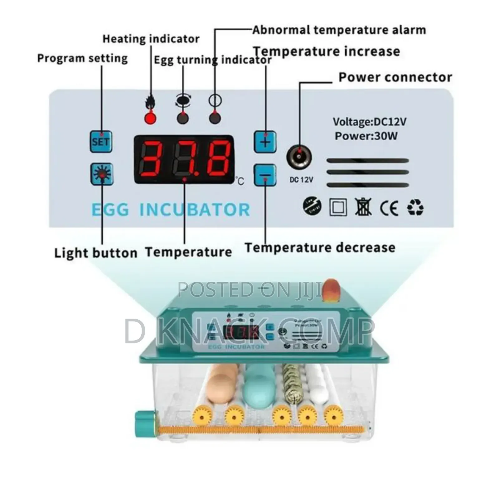 Automatic Eggs Turning 16 Bird Eggs Incubator