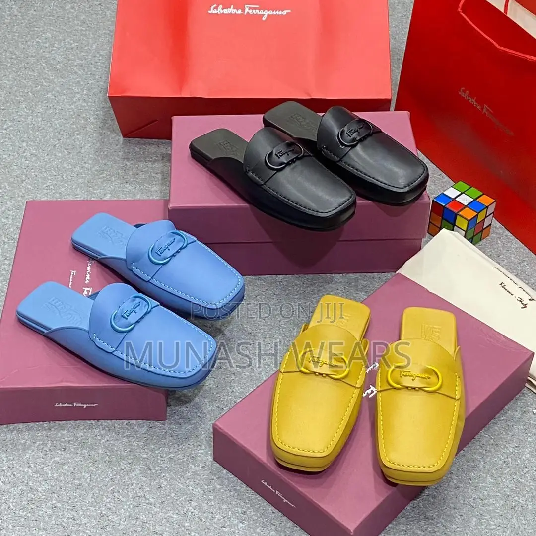 Original Leather Feragamo Calfskin Half Shoe 40-46