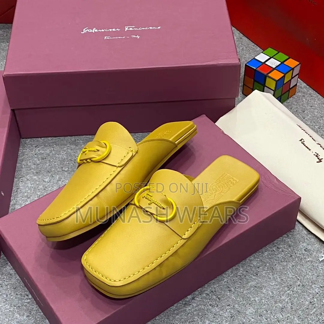 Original Leather Feragamo Calfskin Half Shoe 40-46