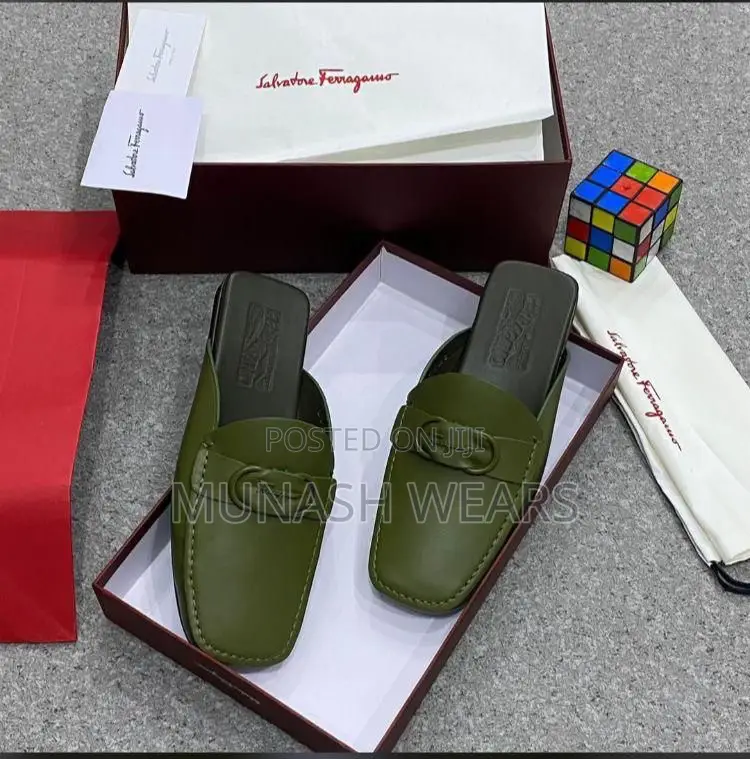 Original Leather Feragamo Calfskin Half Shoe 40-46