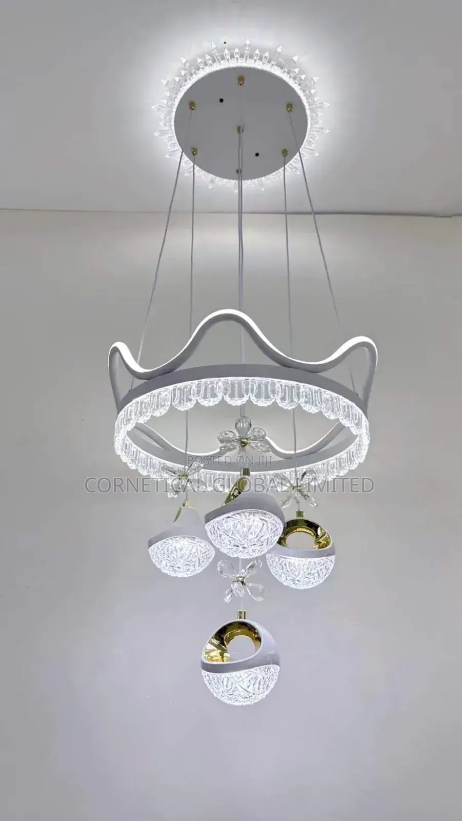 Modern Luxury Crystal LED Chandelier Pendant Drop Light