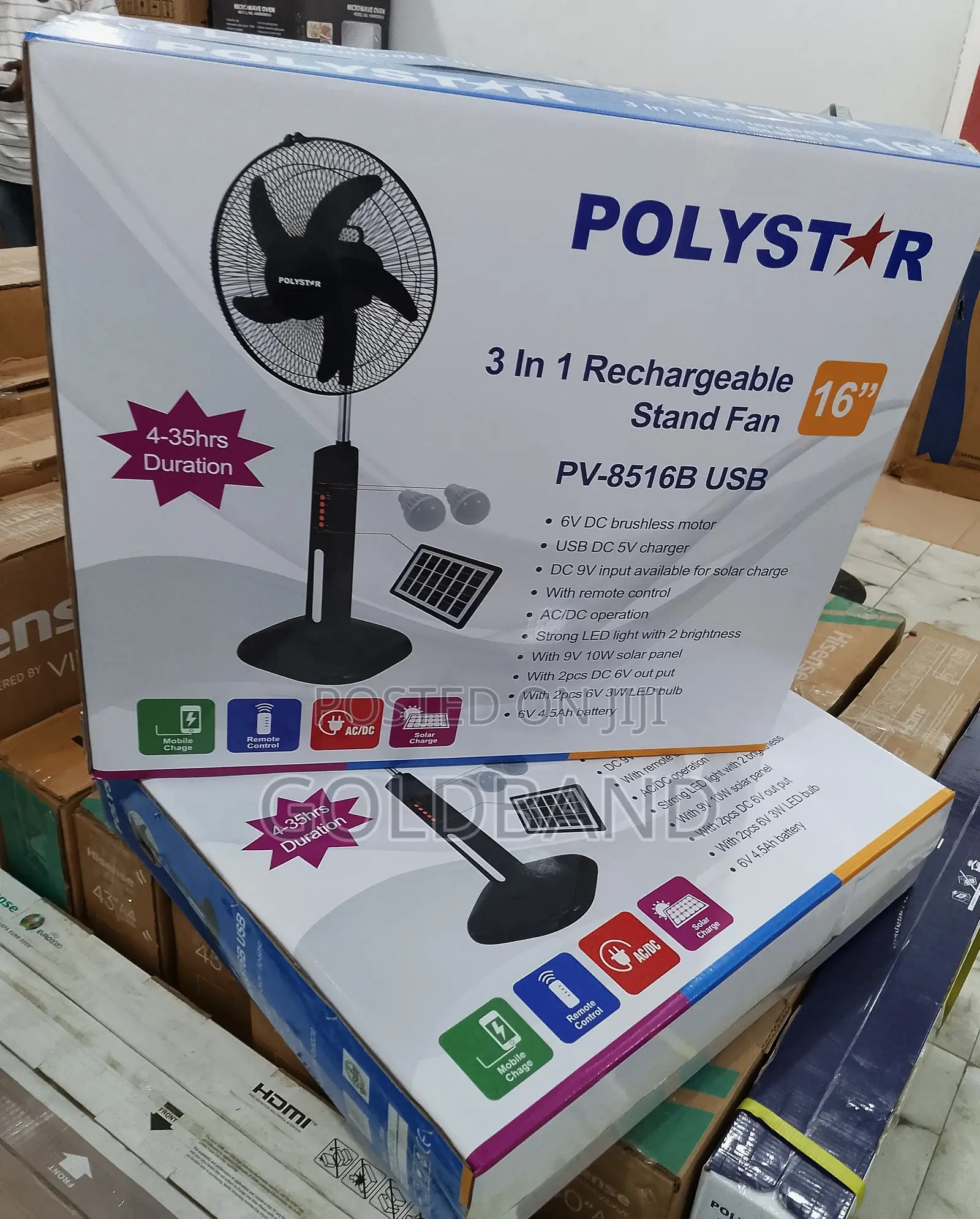 Best Price 16inches Polystar Rechargeble Standing Fan
