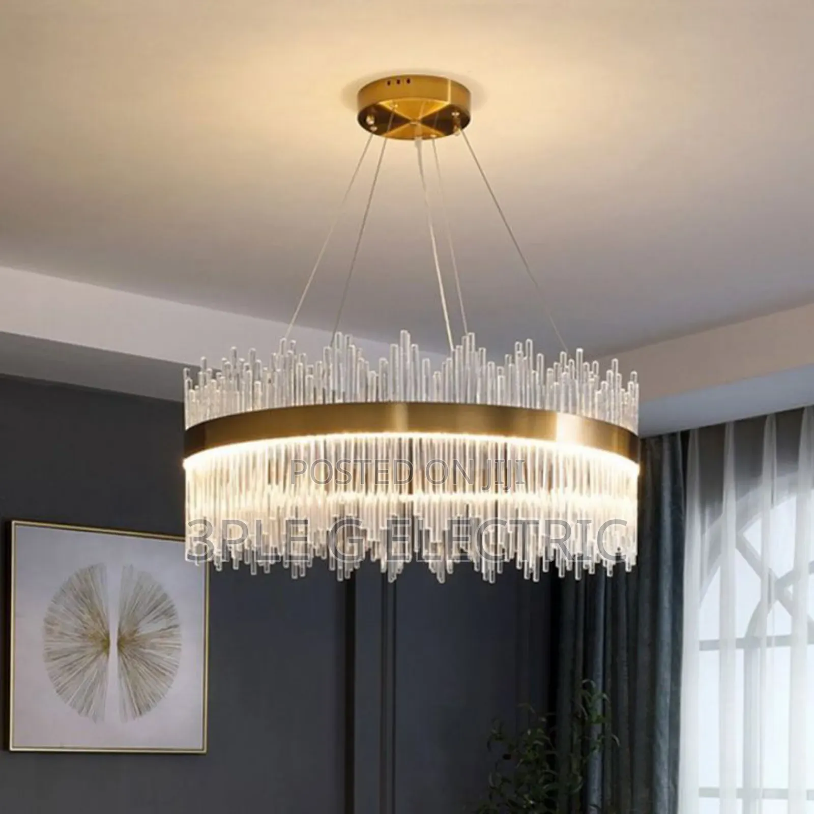 Crystal Rod Circle Led Suspension Light