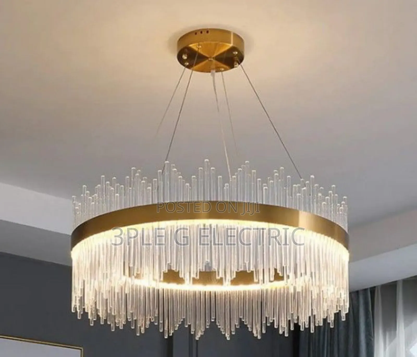 Crystal Rod Circle Led Suspension Light