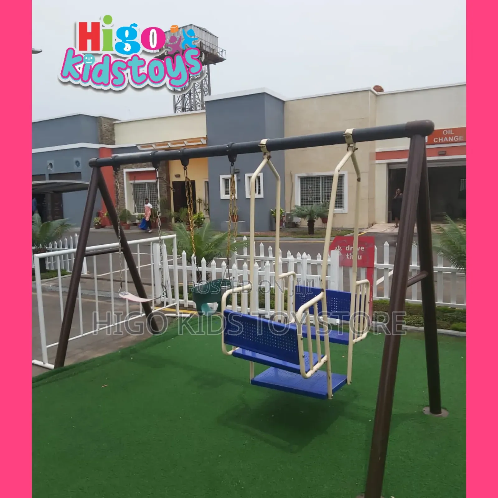 6 Seaters Steel Outdoor Playground Swing