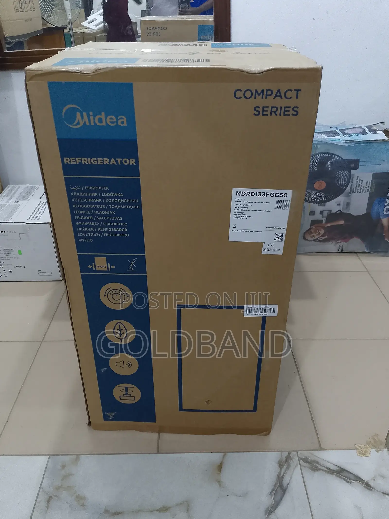 Power Cooling Midea Single Door Refrigerator