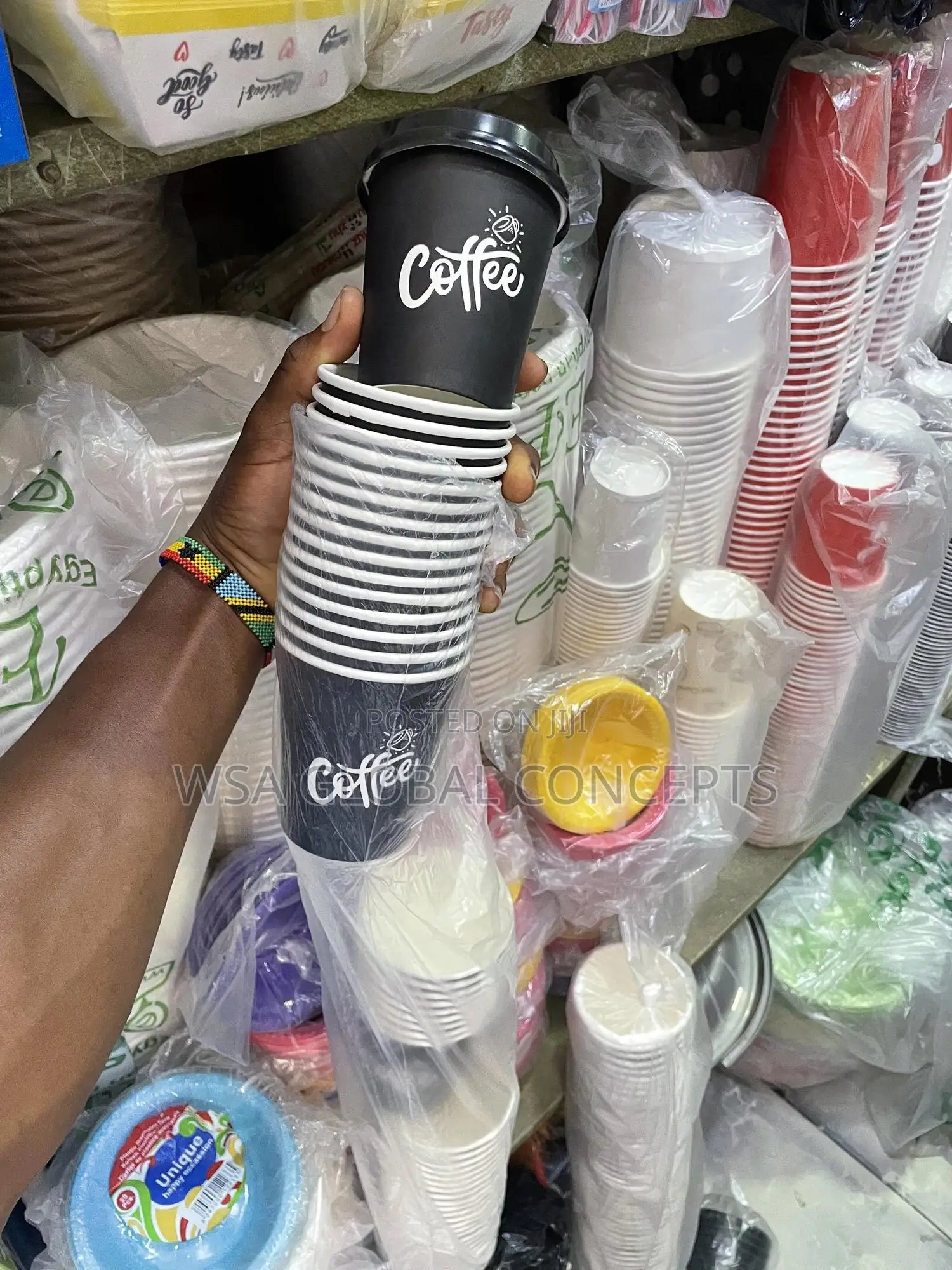 50 Pieces Disposable Coffee Cups With Cover