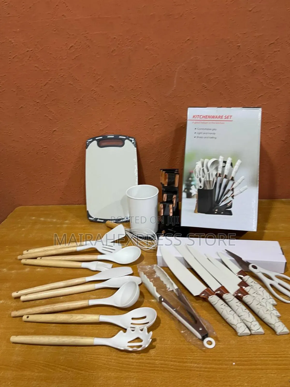 19pcs Quality Cooking Spoon/Chopping Board Knife Set