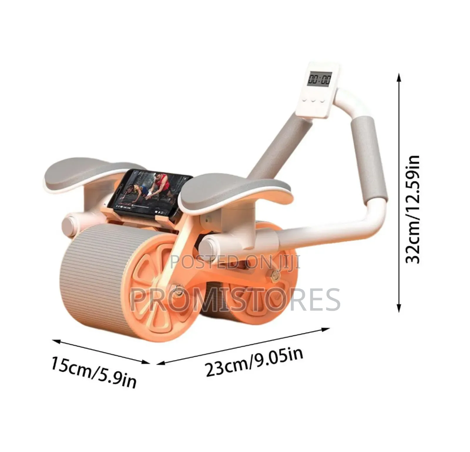 Rebound Abdominal Wheel With Elbow Support and Timer