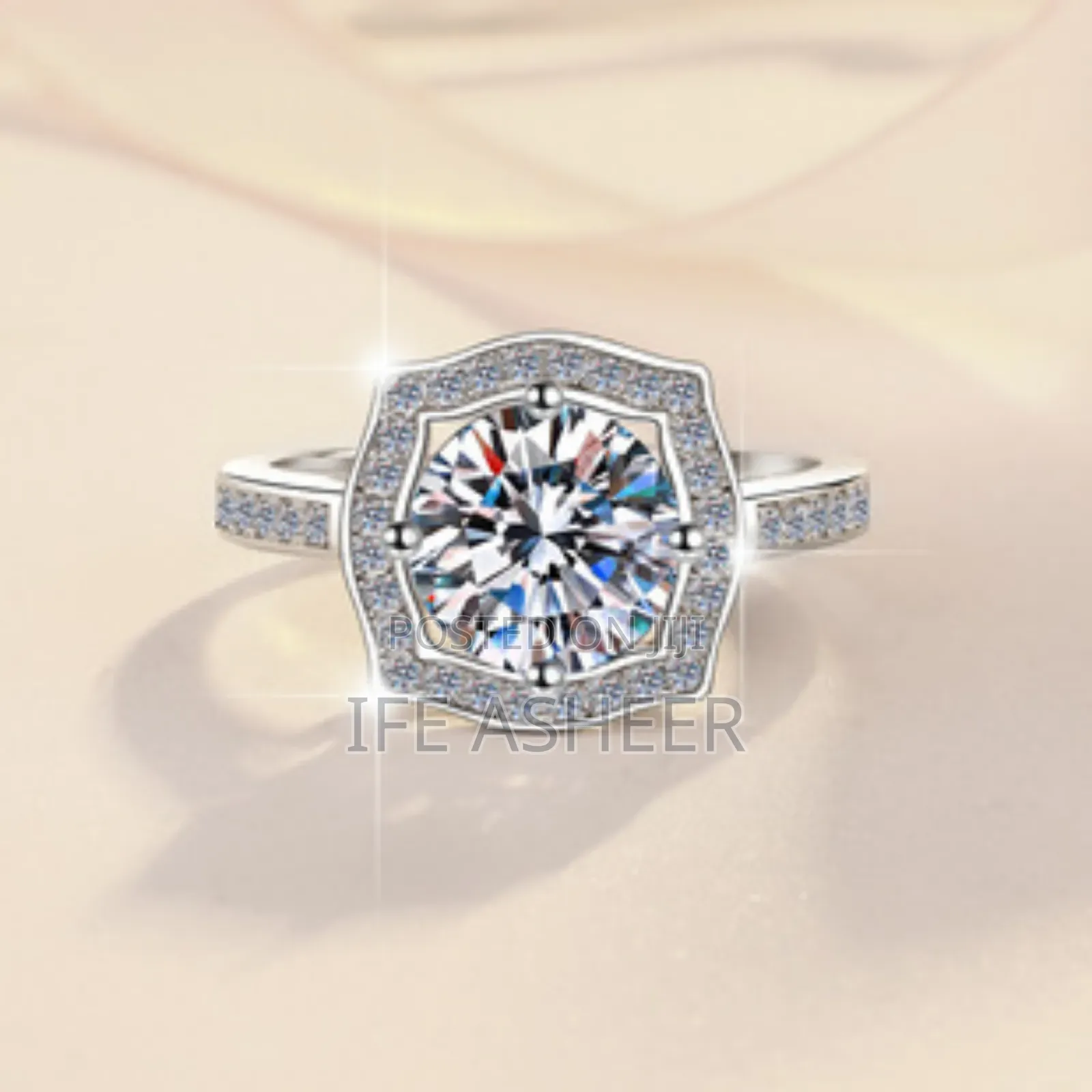 Mossanite Diamond Stone Sterling Silver Proposal Ring 0016