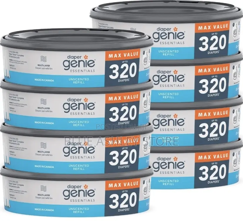 Diaper Genie Essentials Round Refill 8pck Holds Up To 2560