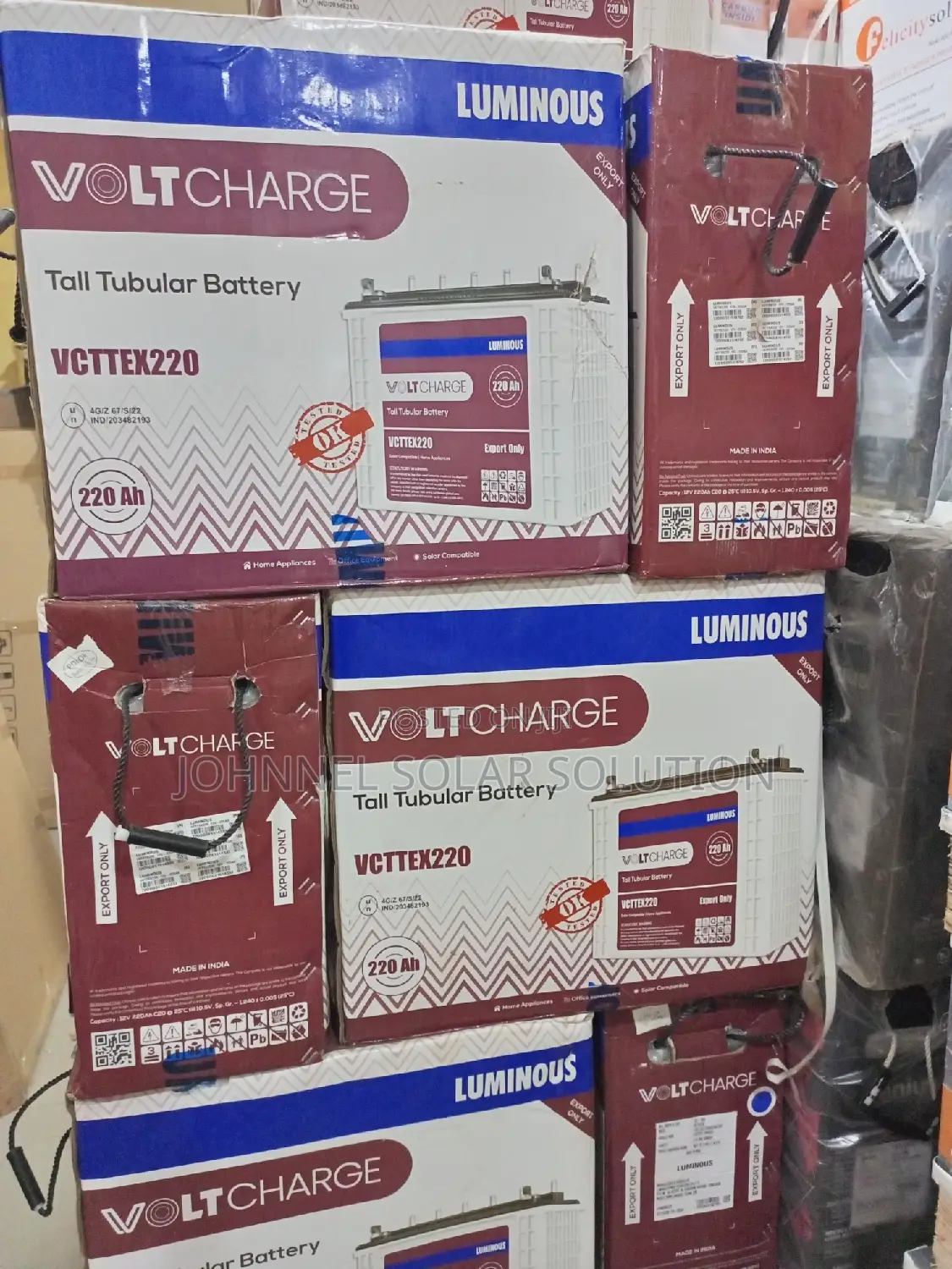220ah 12v Luminous Solar Tall Tubular Battery