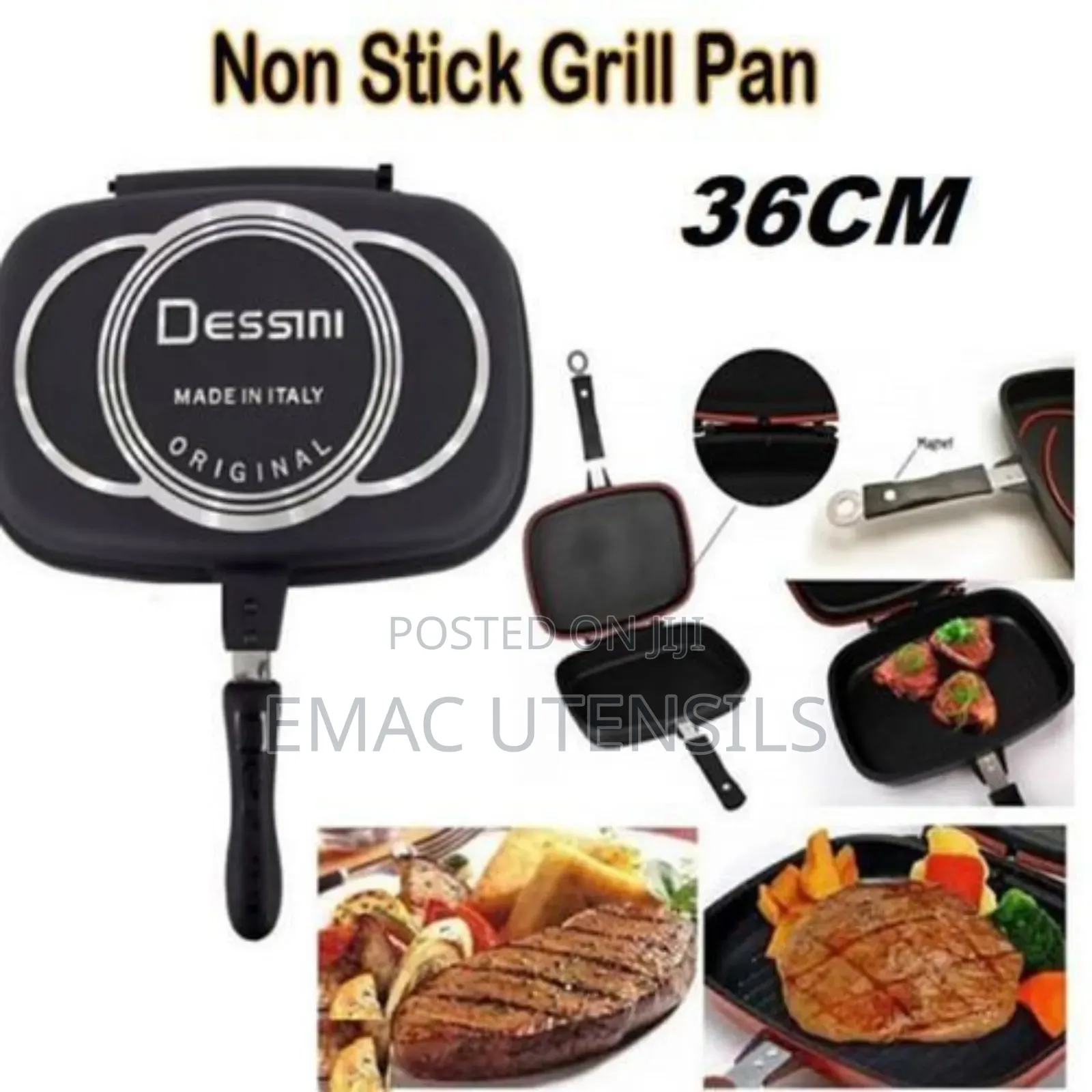 Original Dessini Double Sided Non Stick Grill Pan- 36cm