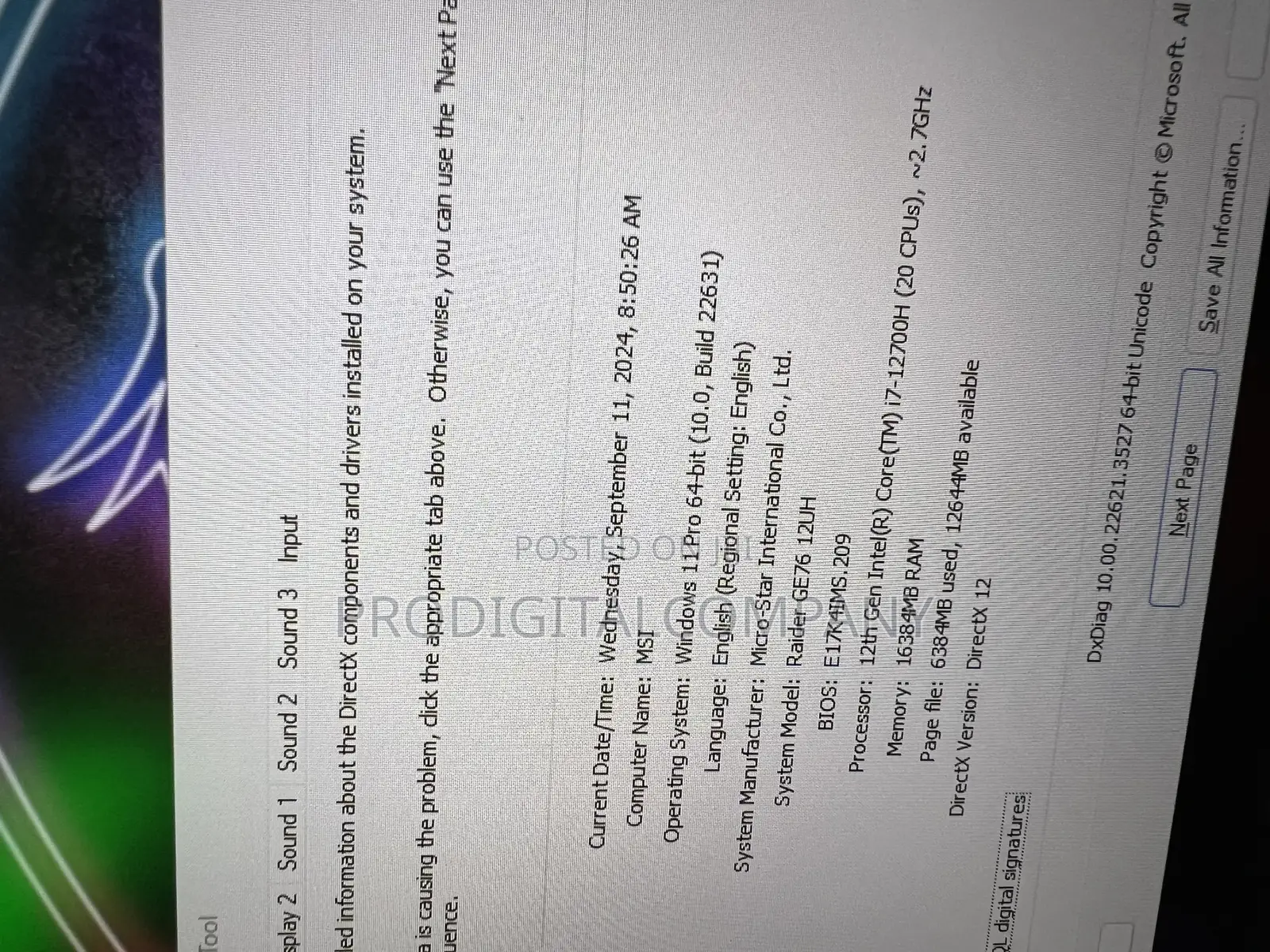 Laptop MSI Raider GE76 12UGS 16GB Intel Core I7 SSD 1T
