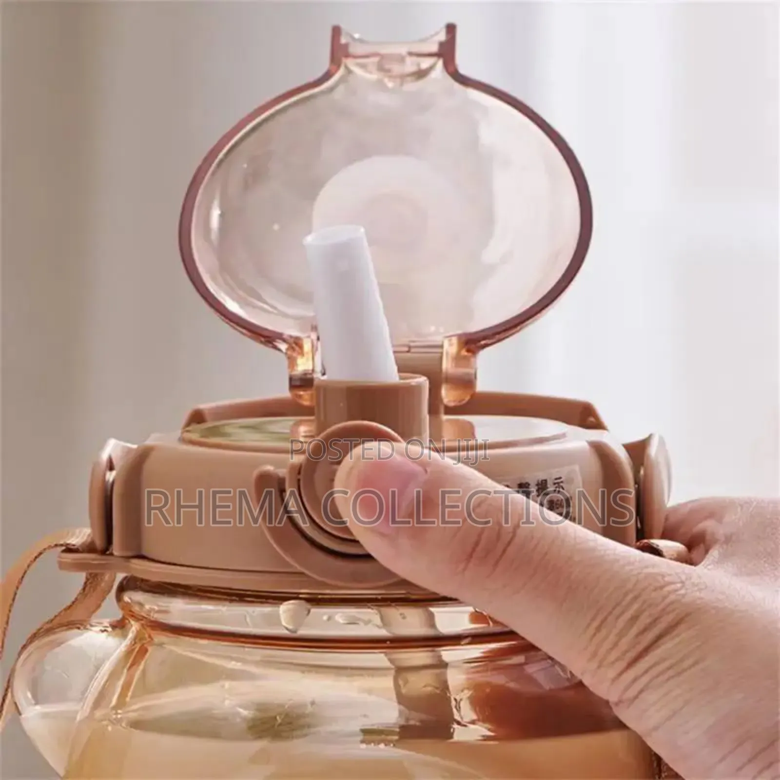 1000ml/1litre Bear Water Bottle With Straw