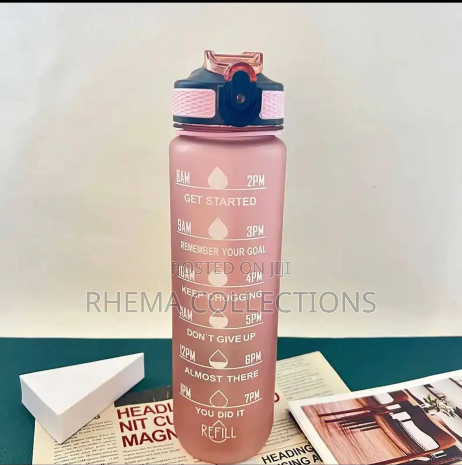 1000ml/1litre Gradient Color Motivational Water Bottle