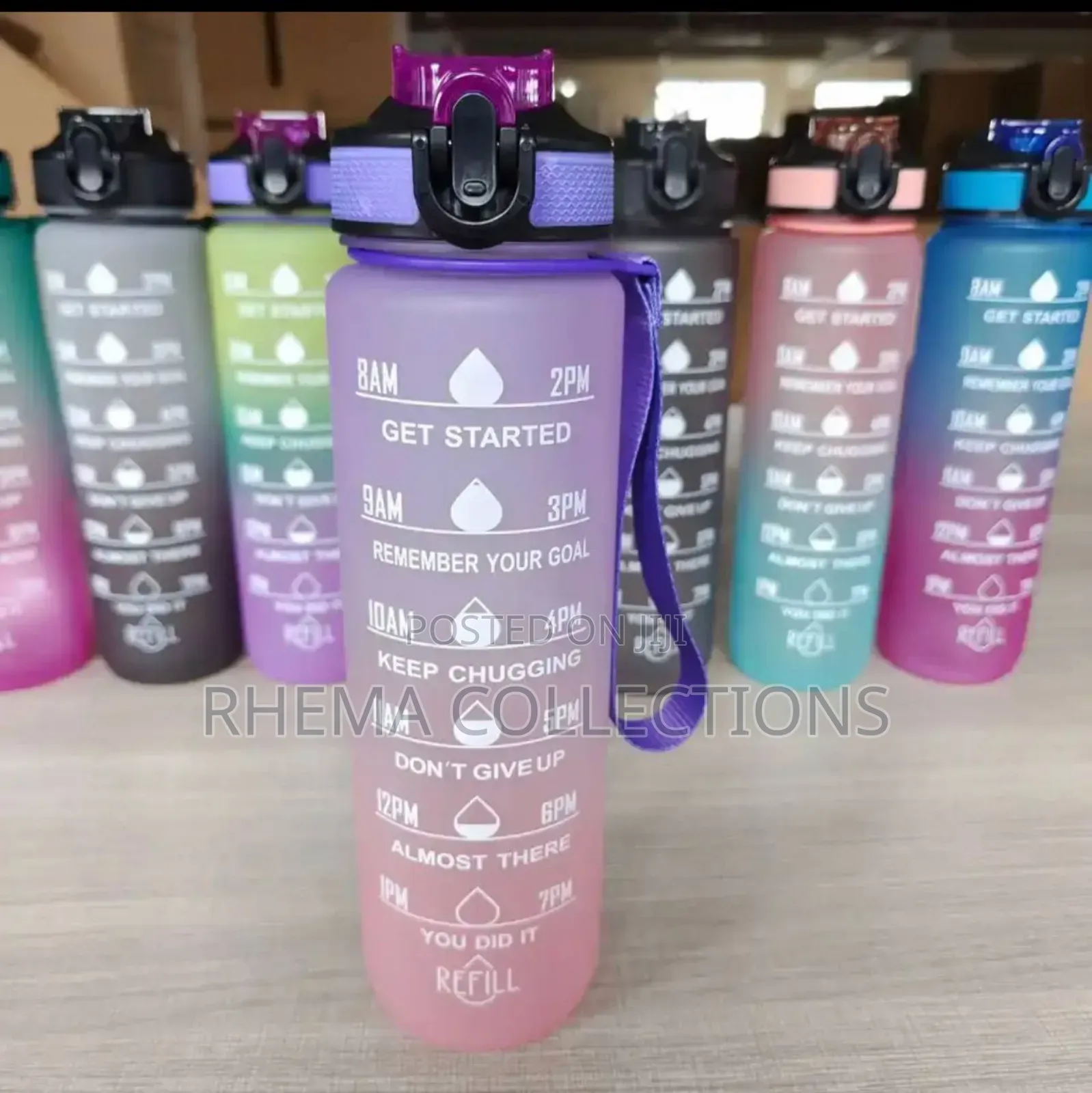 1000ml/1litre Gradient Color Motivational Water Bottle