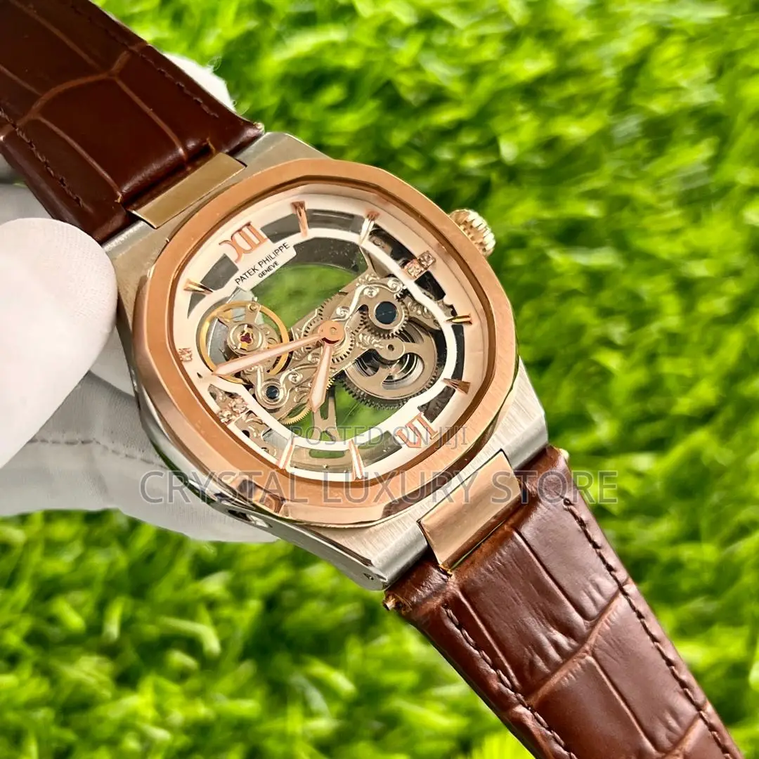 Patek Philippe Quality Luxury Men Genuine Leather Wristwatch