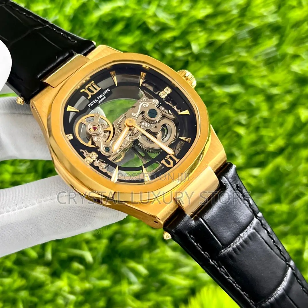 Patek Philippe Quality Luxury Men Genuine Leather Wristwatch