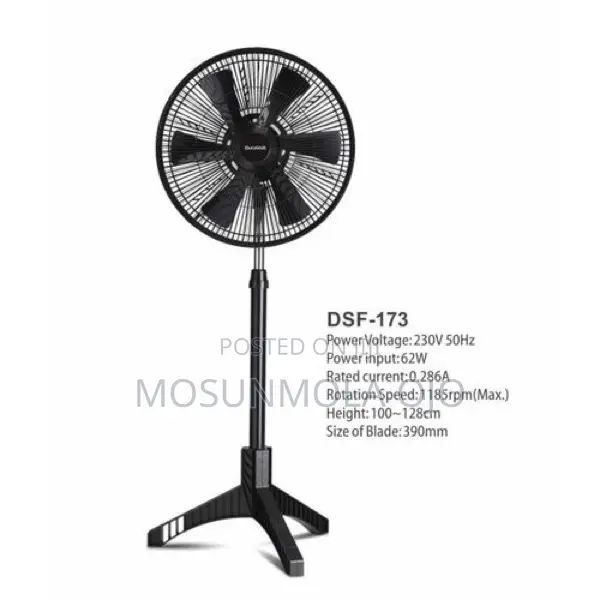 Duravolt 17 Inches Standing Fan (DSF-173) - Black