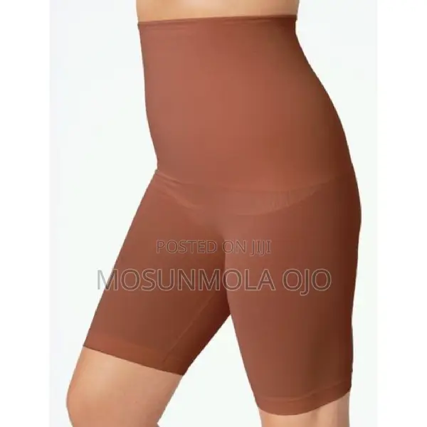 Plus-size High Waist Shapewear Tight Pants - Brown