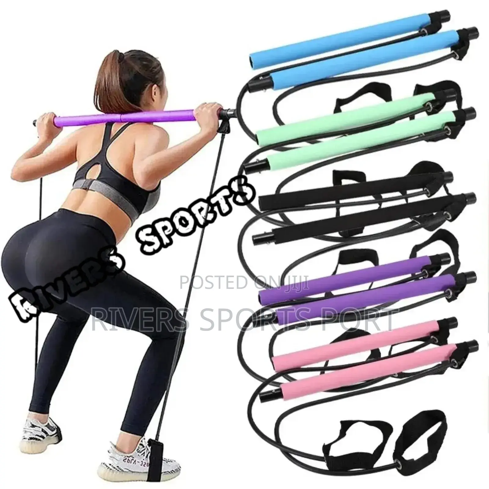 Portable Studio Pilate Yoga Resistance Band Training Gym Bar