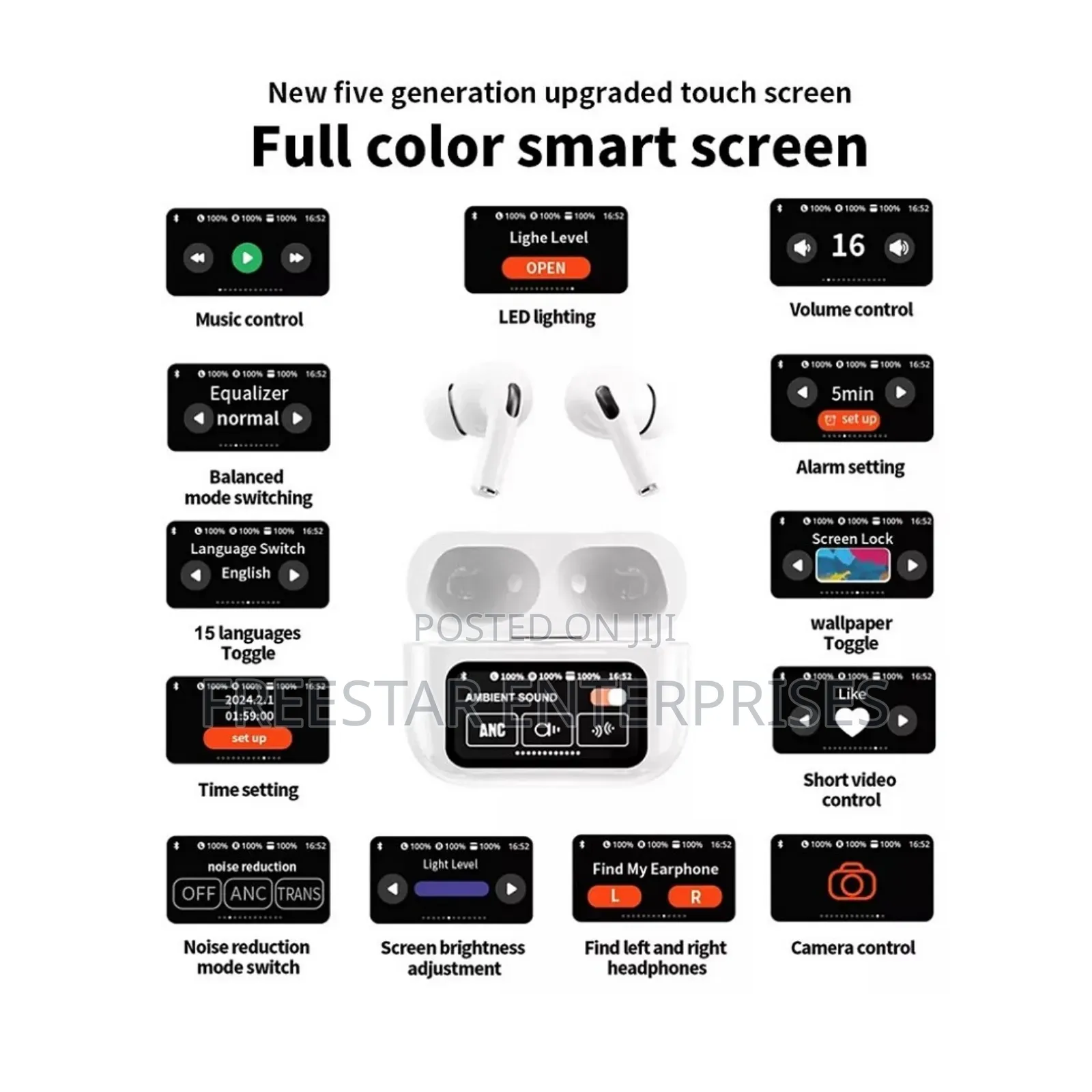 A9 Pro Bluetooth Earbuds With Anc. Airpods Pro Bluetooth Anc