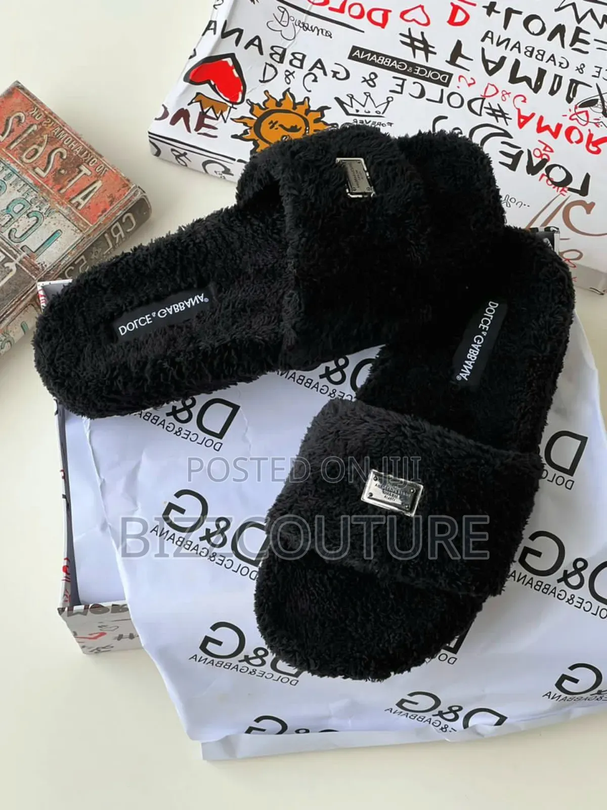 Original DOLCE GABBANA Terrycloth Slides Available Instore