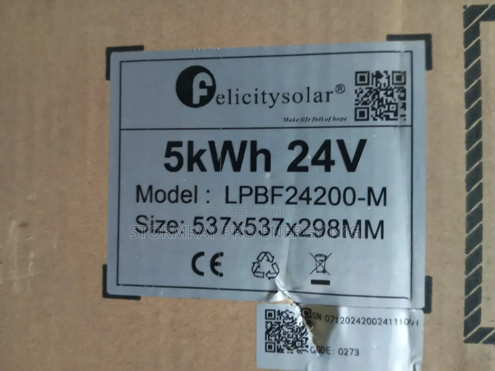 5kwh 24v Felicity Lithium Battery
