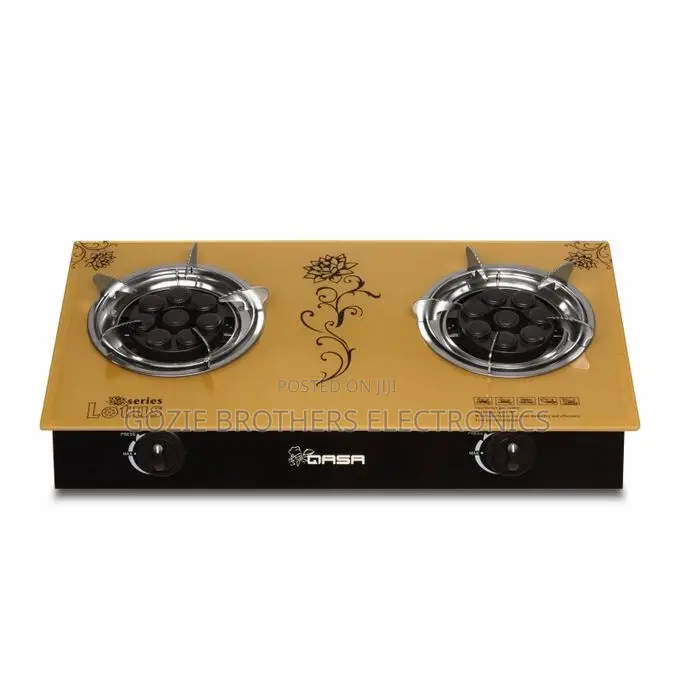 QASA 2 Burner Table Gas Cooker(Automatic Ignition) Lotus Des