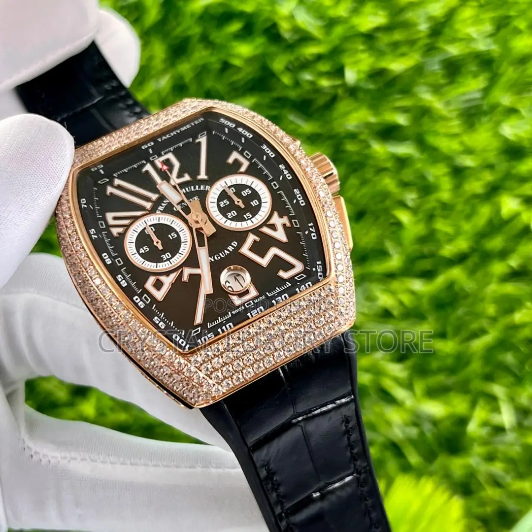 Franck Muller Iced Quality Luxury Genuine Leather Wristwatch