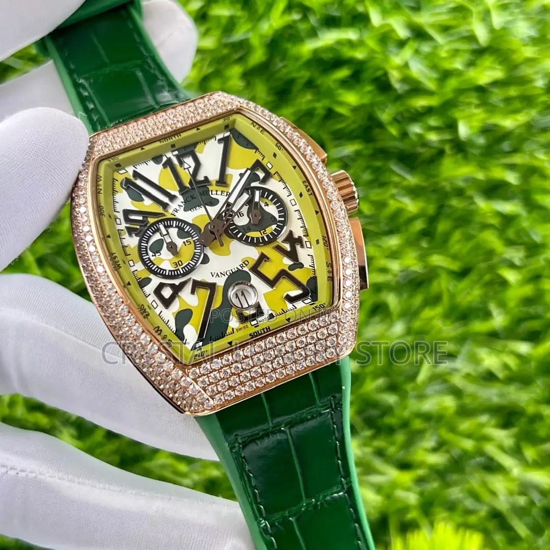 Franck Muller Iced Quality Luxury Genuine Leather Wristwatch