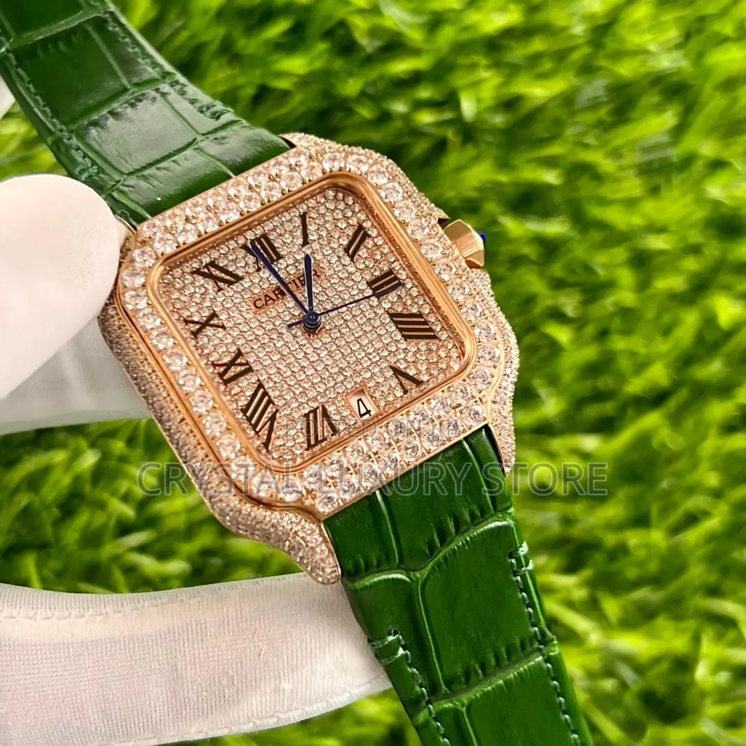 Cartier Quality Luxury Men Genuine Leather Wristwatch