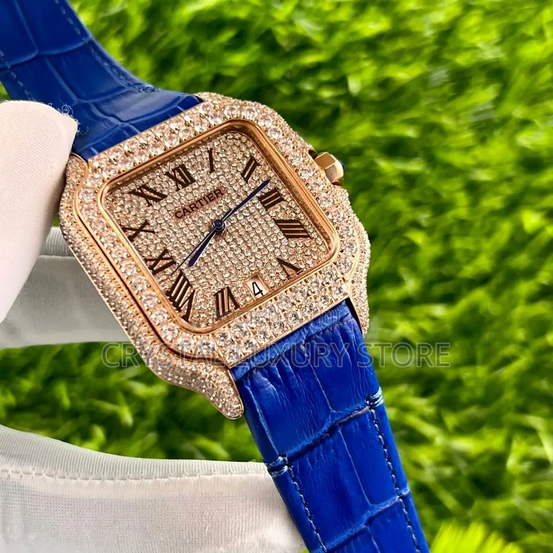 Cartier Quality Luxury Men Genuine Leather Wristwatch