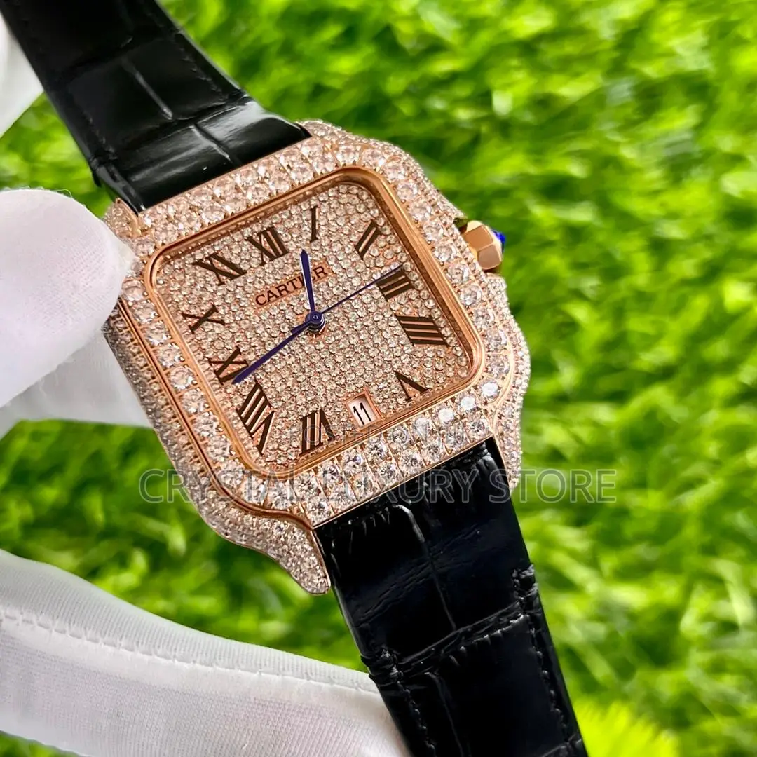 Cartier Quality Luxury Men Genuine Leather Wristwatch