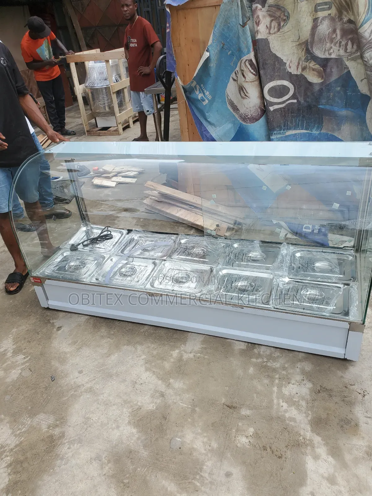 Industrial Electric Food Display Warmer Curve Glass Is 4sale