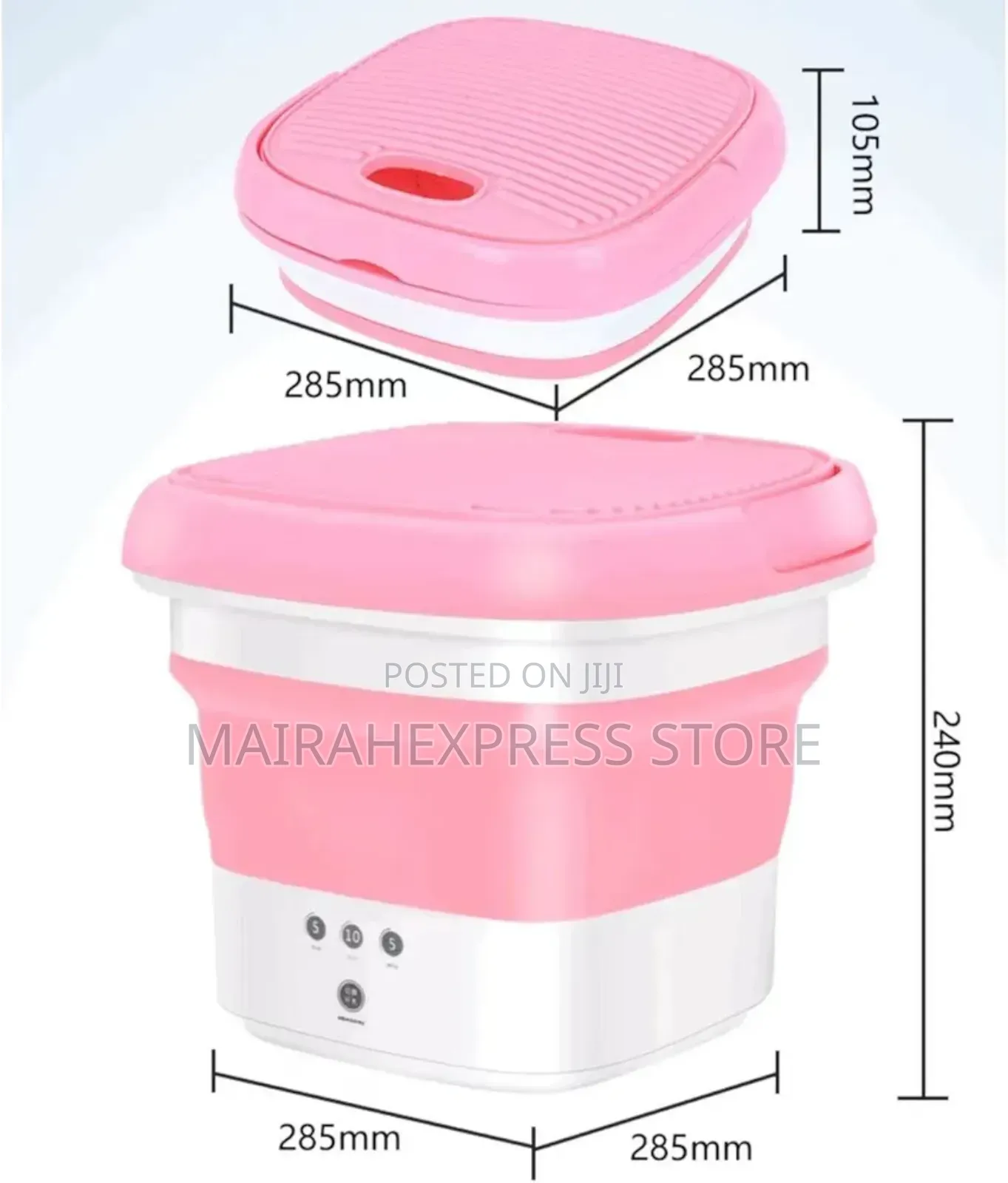 8ltrs Foldable Mini Washing Machine (Washer Cleaner Travel)
