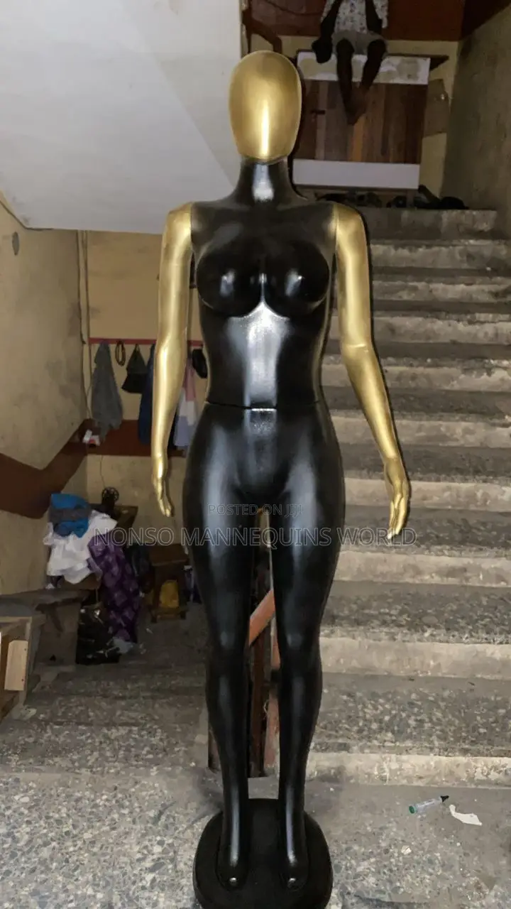 Plastic Female Size 10 Faceless Black N Gold Mannequin