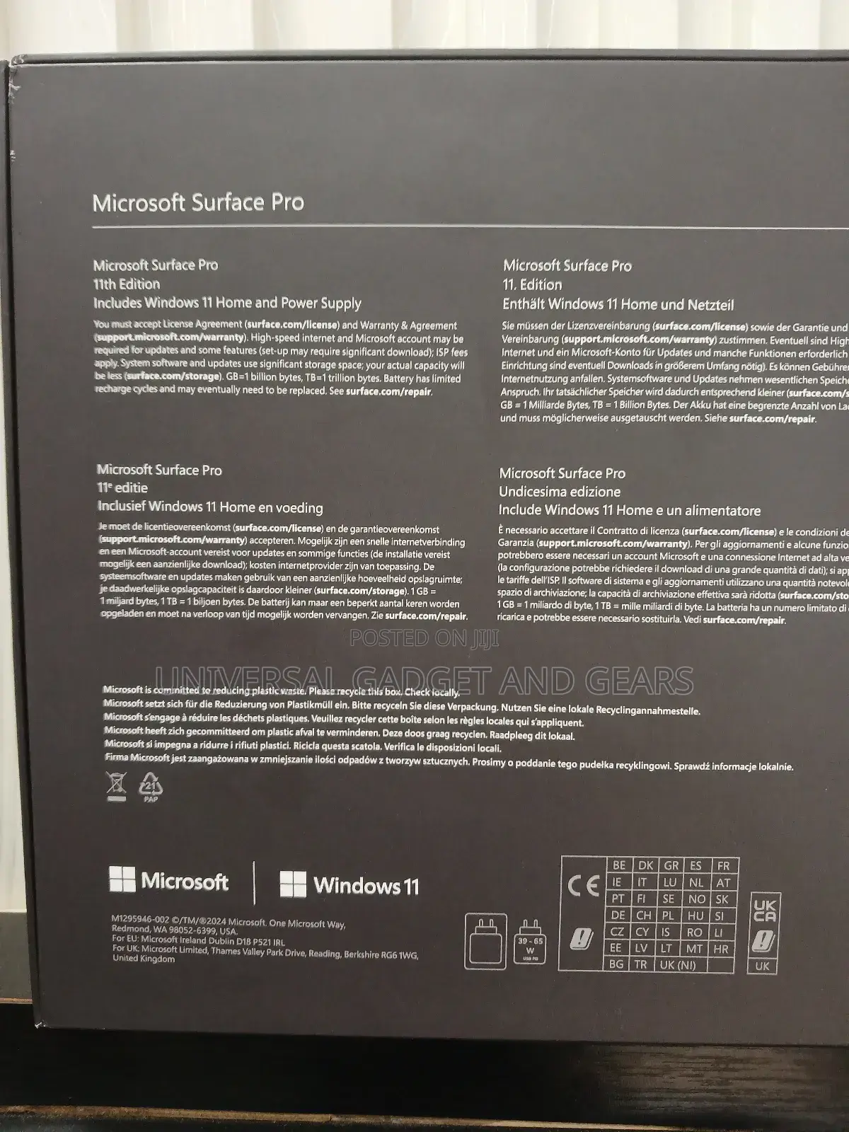 New Microsoft Surface Pro 11th Edition, a Copilot+ PC 16GB SSD 512GB