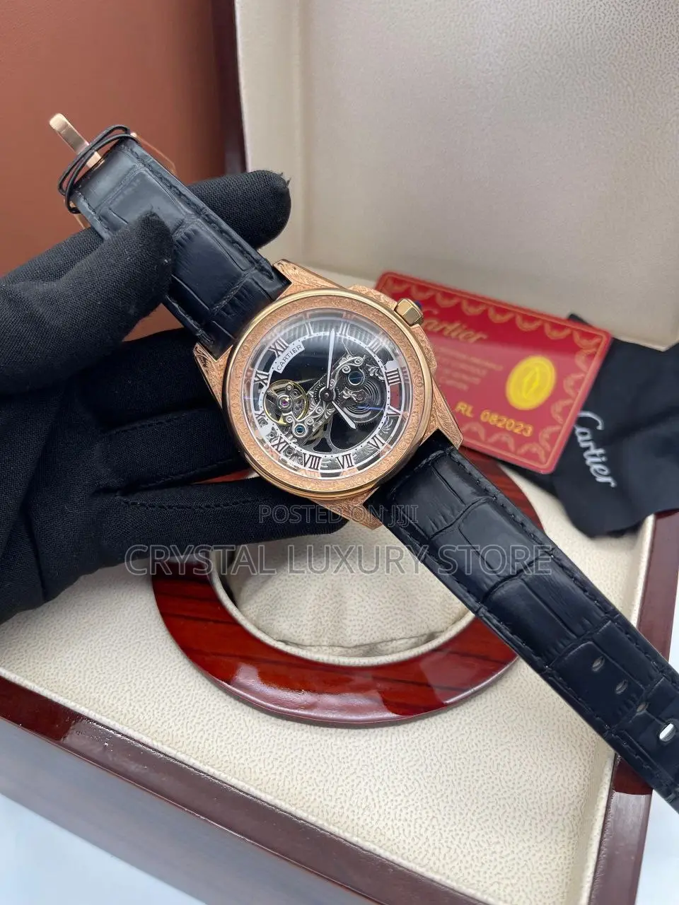 Cartier Quality Luxury Men Genuine Leather Wristwatch