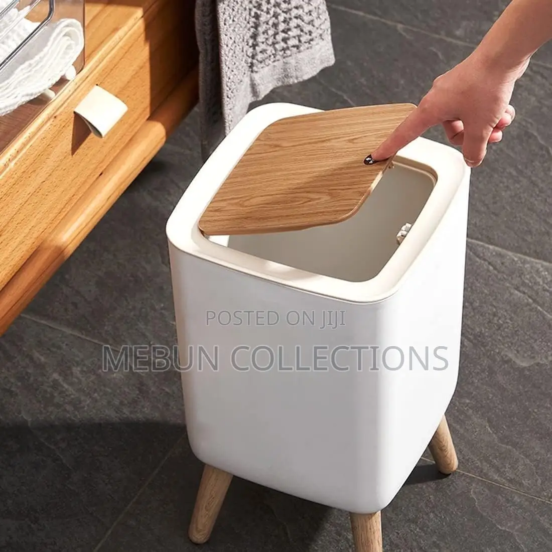 High Quality Waste Bin With Wooden Stand