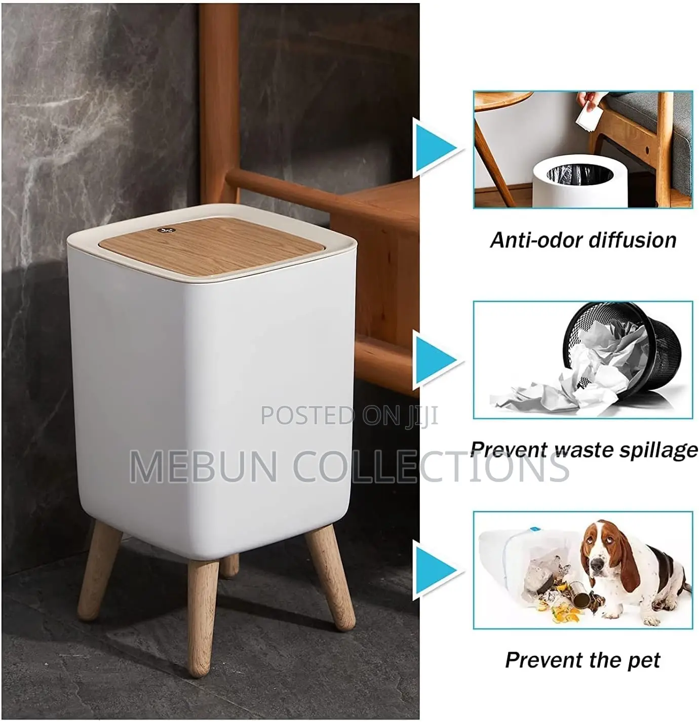 High Quality Waste Bin With Wooden Stand