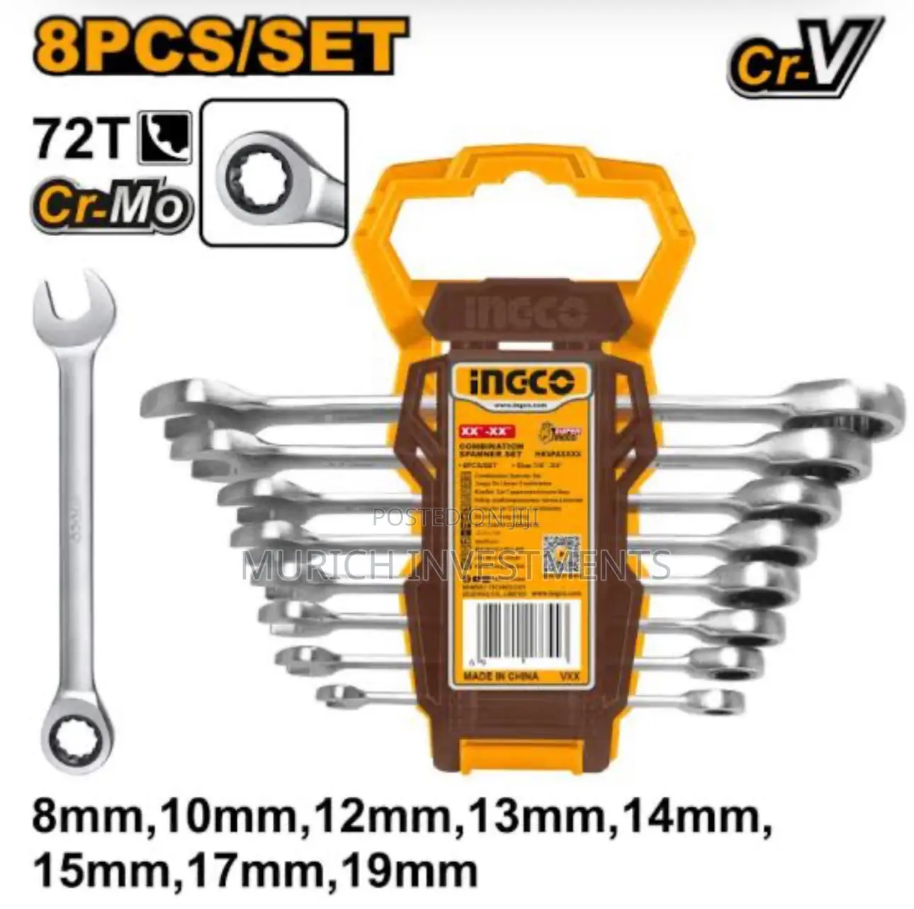 Ingco Ratchet Spanner Set HKSPAR1082