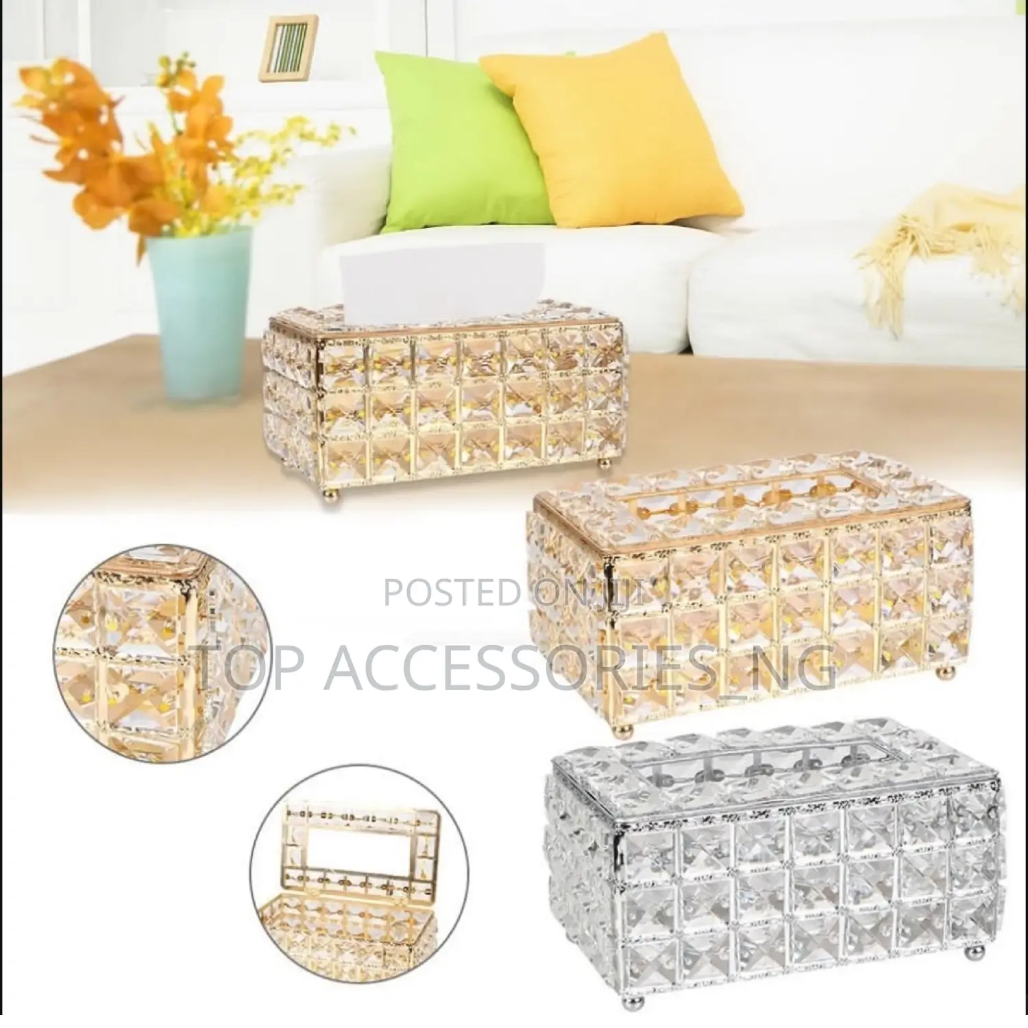 Crystal Glass Tissue Box