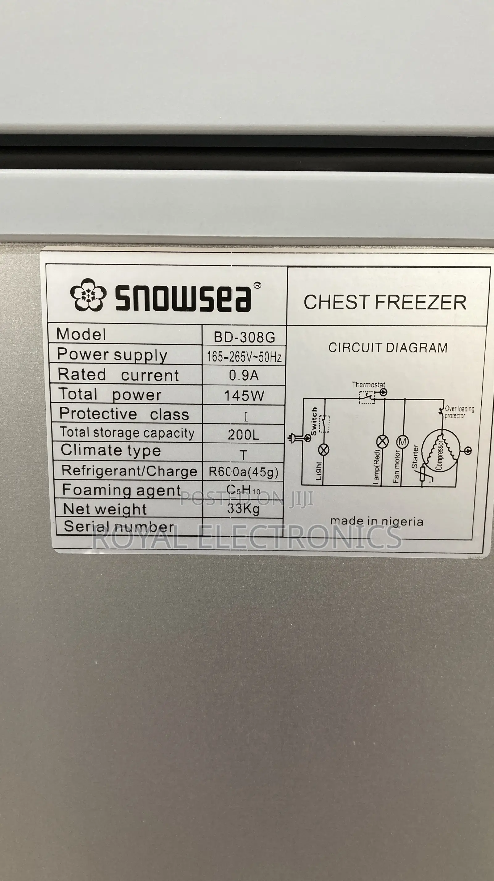 Best Choice Silver Snowsea Horizontal Freezer 200l Bd-308g